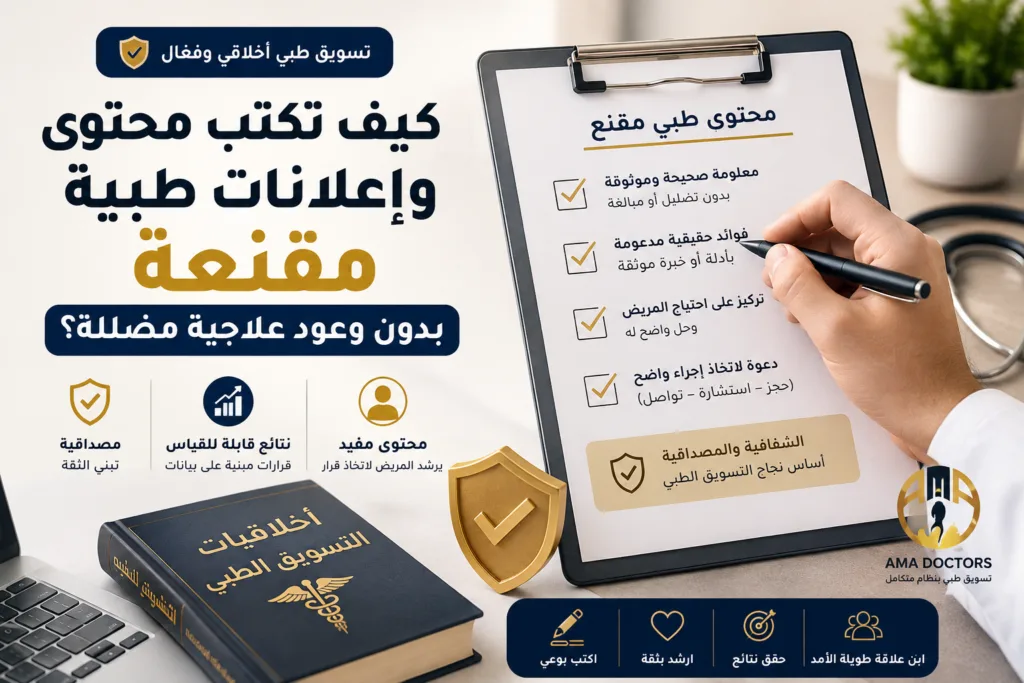 كيف تكتب محتوى وإعلانات طبية مقنعة بدون وعود علاجية مضللة؟ — كيف تكتب محتوى وإعلانات طبية مقنعة بدون وعود علاجية مضللة؟